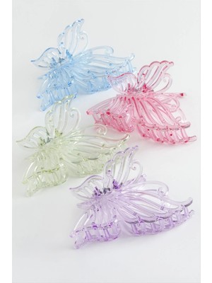 Renklime 11 cm Kelebek Şeffaf Renkli Mandal Toka 1 Adet