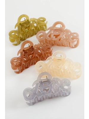 Renklime Love Yazılı Renkli Mandal Toka 8 cm