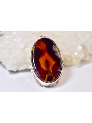 Doğaltaş Akik Gümüş Kolye