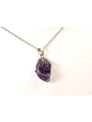 Doğaltaş Ham Ametist Kolye