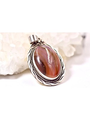 Doğaltaş Akik Gümüş Kolye