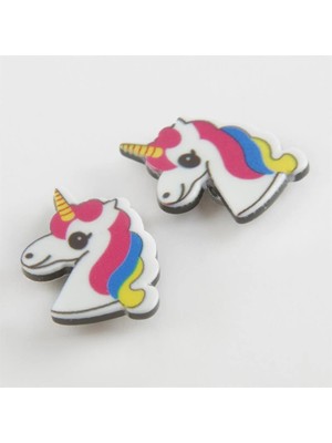 Renklime Unicorn Mıknatıslı Plastik Çocuk Küpesi