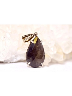 Doğaltaş Safir Taşlı Gümüş Kolye