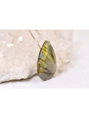 Doğaltaş Labradorit Gümüş Kolye