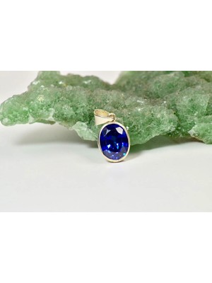 Doğaltaş Tanzanit Taşı Gümüş Kolye