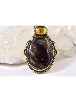 Doğaltaş Rutil Kuvars Gümüş Kolye