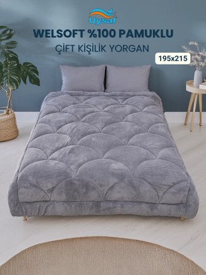 Uysal Yorgan Welsoft Akfil Midye Desen Çift Kişilik Yorgan ANTRASİT