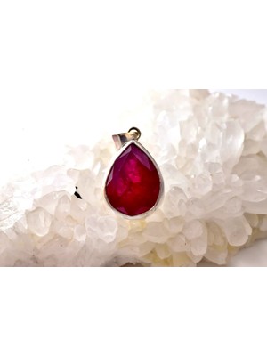 Doğaltaş Yakut Özel Tasarım Gümüş Kolye