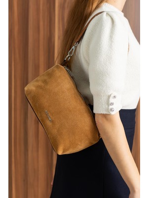 Piel Lino Pıel Lıno Kadın Hakiki Süet Deri Omuz ve Çapraz Çanta PL037-S Taba