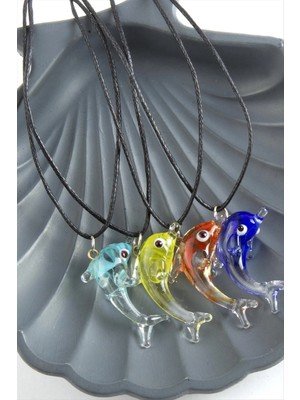 Renklime Yunus Cam Kolye