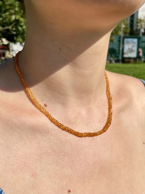 Doğaltaş Sarı Safir Kolye