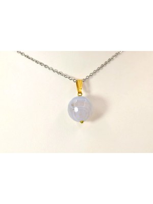 Doğaltaş Kalsedon Kolye