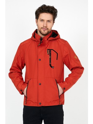 Sivaist YENİ SEZON ERKEK TURUNCU SOFTSHELL KAPÜŞONLU İÇ CEPLİ SU VE RÜZGAR GEÇİRMEZ MEVSİMLİK&YAZLIK MONT