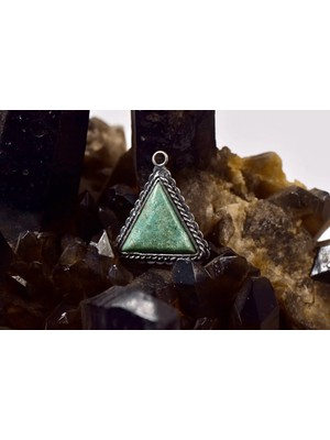 Doğaltaş Turkuaz-Firuze Gümüş Kolye