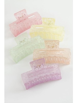 Renklime Kare Papatya Desenli Renkli Mandal Toka 8 cm