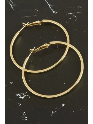 Renklime Ezme Lüks Çelik Halka Küpe 4 cm