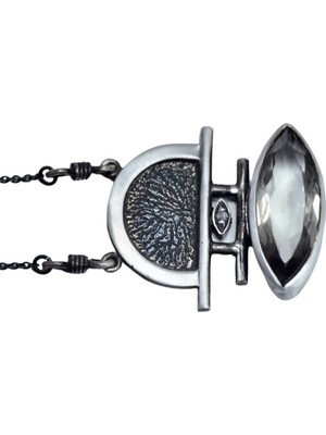 Doğaltaş Dumanlı Kuvars Taşı Gümüş Kolye (Özel Seri)