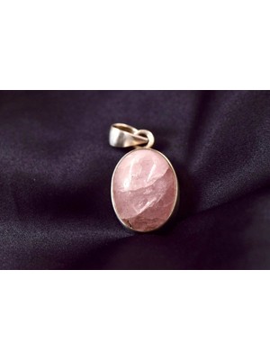 Doğaltaş Pembe Kuvars Gümüş Kolye