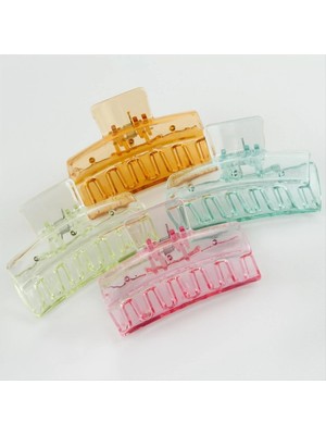 Renklime 8 cm Düz Şeffaf Renkli Mandal Toka 1 Adet