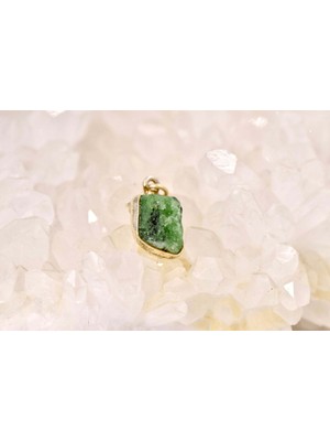 Doğaltaş Anyolit Taşı Gümüş Kolye