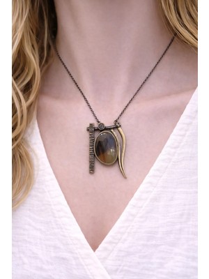 Doğaltaş Sarı Safir Taşı Gümüş Kolye (Özel Seri)