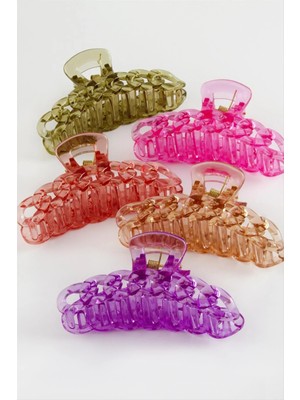 Renklime Zincir Desenli Şeffaf Renkli Mandal Toka 10 cm