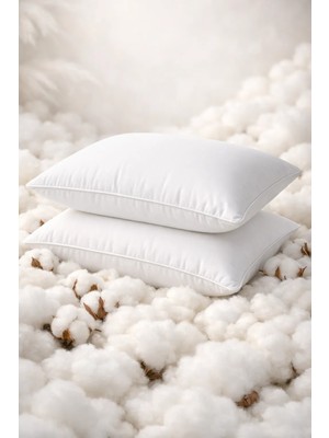 Elyaf Sepeti 2 Adet %100 Doğal Pamuk Dolgulu  50*70  Pamuk Yastık