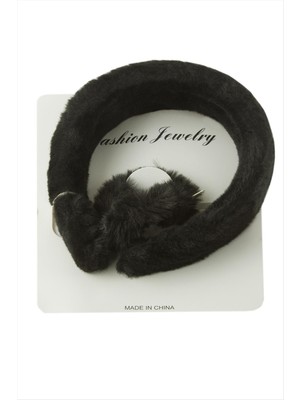 Renklime Tüylü Lastikli Toka Taç Set