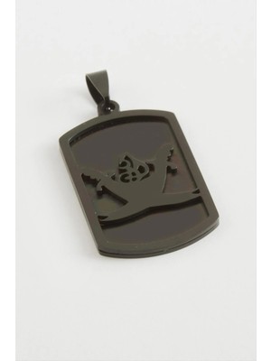 Renklime Kuluç Tuğra Çelik Kolye Ucu 2,5*4 cm