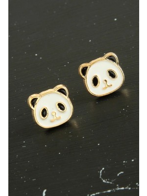 Renklime Panda Mineli Minik Küpe