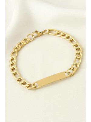 Renklime Künye Çelik Bileklik (Isim Yazılabilir) 3,5 cm