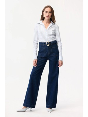 Adl Toka Detaylı Jean Pantolon Lacivert 15345083002