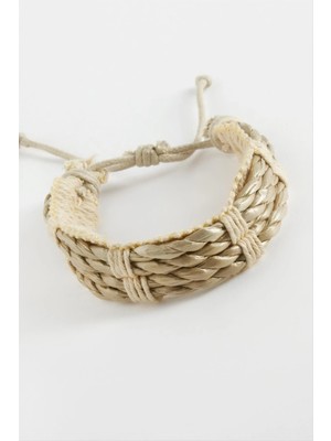 Renklime Örgülü Vinlex Deri Bileklik