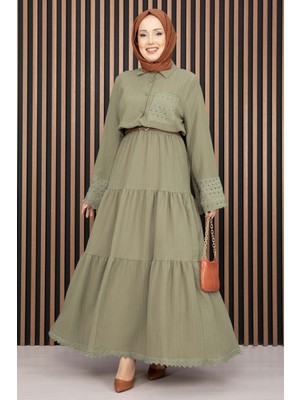 Asm Fistolu Gömlek Etek Ikili Takım Yağ Yeşil