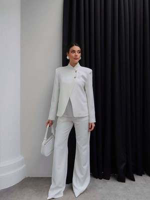 Esra Helvacı Çift Düğmeli Ceket Pantolon Takım