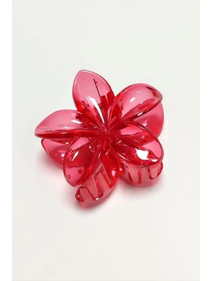 Renklime Kırmızı Lotus Toka 6 cm (Kartsız)