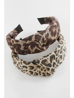 Renklime Leopar Desenli Fiyong Taç