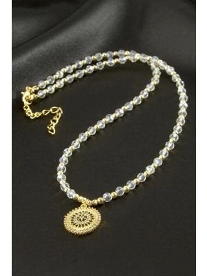 Renklime Nazar Zirkon Taşlı Kristal Kolye