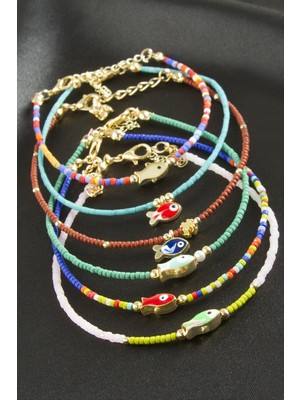 Renklime Balık Mineli Miyoki Boncuk Bileklik