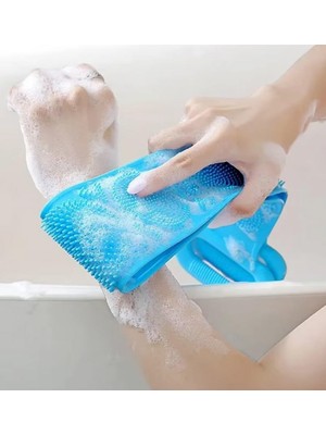 Skygo Çift Taraflı Banyo Hamam Lifi, Silikon Masajlı, Yumuşak Duş Lifi, Banyo Kesesi,