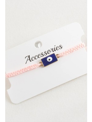 Renklime Dikdörtgen Makrome Örgülü Bileklik