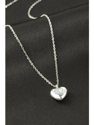 Renklime Kalp Taşlı Kolye