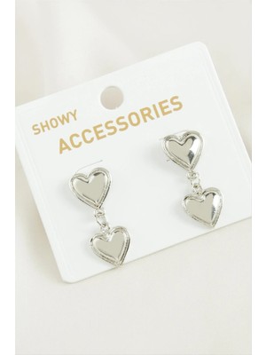 Renklime Kalp Trend Metal Küpe