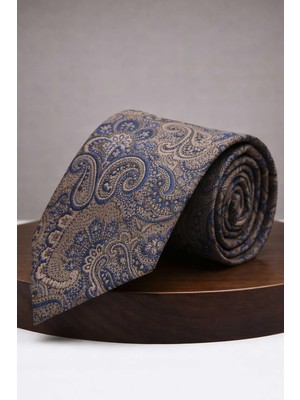 Kravatkolik Lacivert - Bej Şal Kravat