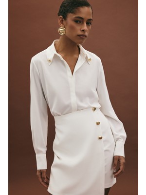 Sateen Lucy Gömlek - Ekru