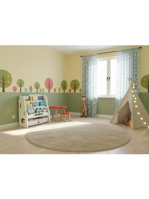 Crealisol Montimini: 4 Katlı Montessori Çocuk Kitaplığı - Geniş Kütüphane ve Oyuncak Düzenleyici Ünite