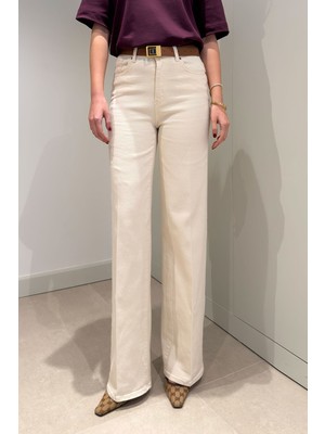 Magarde Bol Paça Ütü Izli Gabardin Jean- Bej