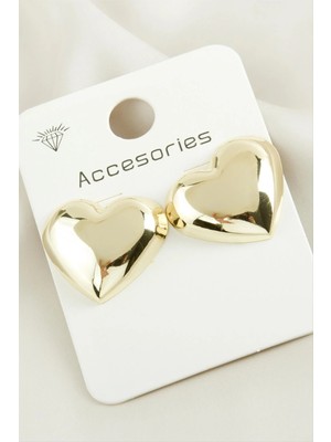 Renklime Kalp Trend Metal Küpe