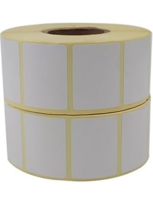Skygo Hazır Al Hızlı Al Kuşe Etiket 40MM x 30MM Ruloda 1500X2 Adet 2 Rulo 40MM Çapında Baskısız Barkod Yazıcı Etiketi