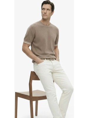 Fabrika Bisiklet Yaka Regular Fit Jakarlı Kahve Erkek Kazak F6SM-KZK 2812